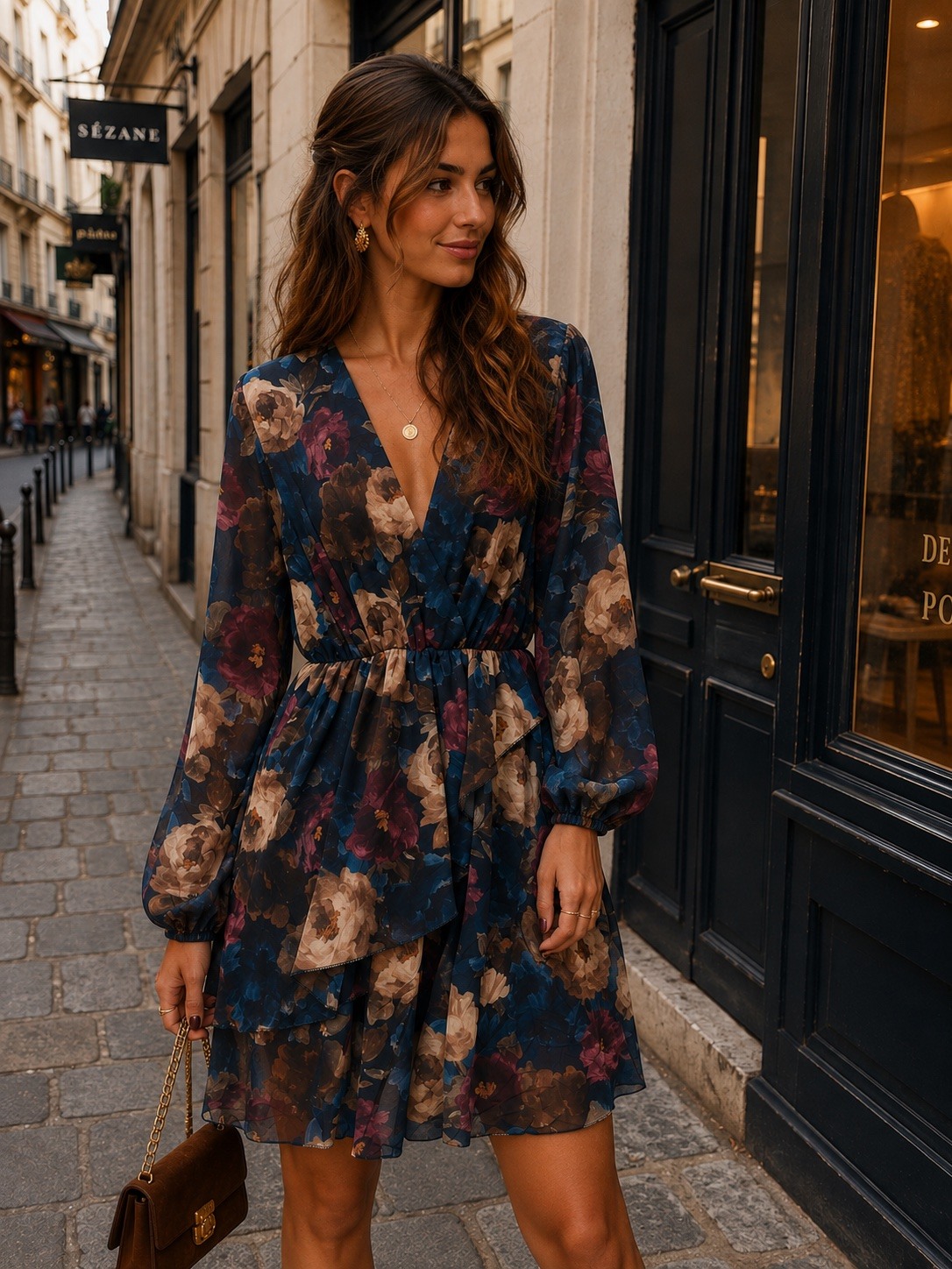 Großhändler Kaia - Wickelkleid mit Blumenmuster