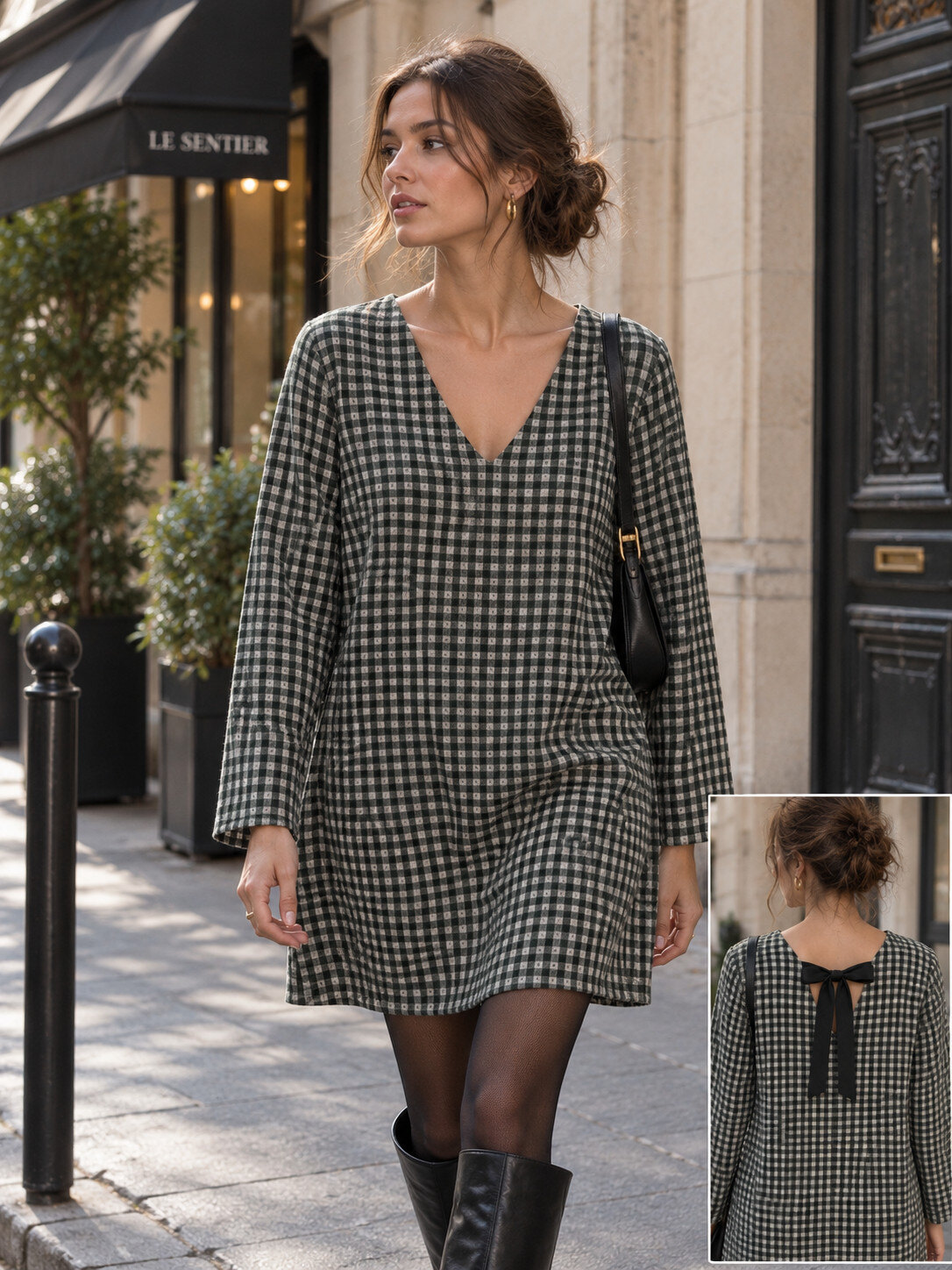 Großhändler Kaia - Fließendes Kleid mit Druck und Knotendetail