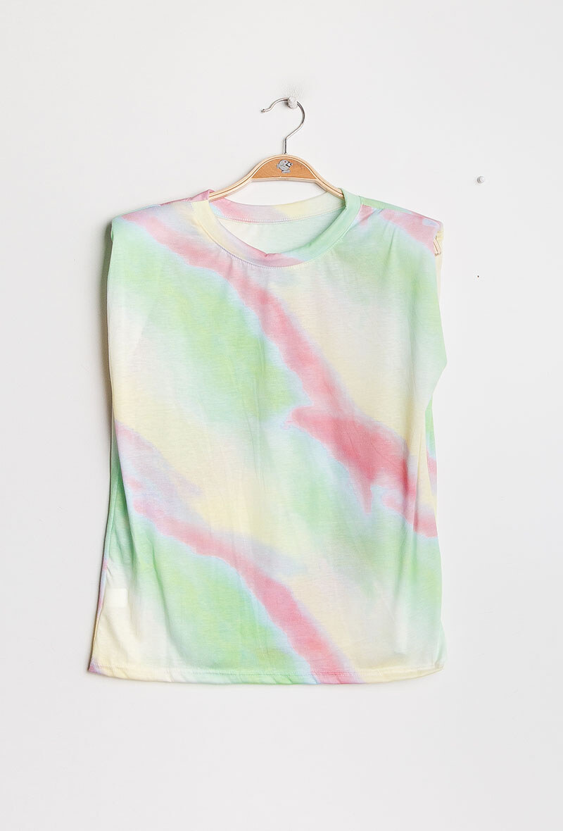 Grossiste Kaia - Tee-shirt tie & dye avec épaulettes