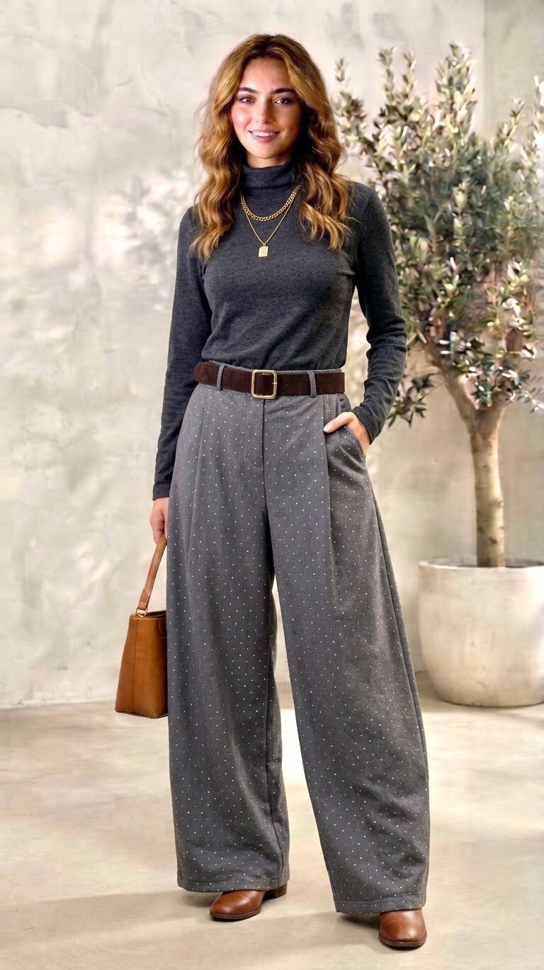 Grossista KAMILI FASHION - Pantaloni larghi scintillanti