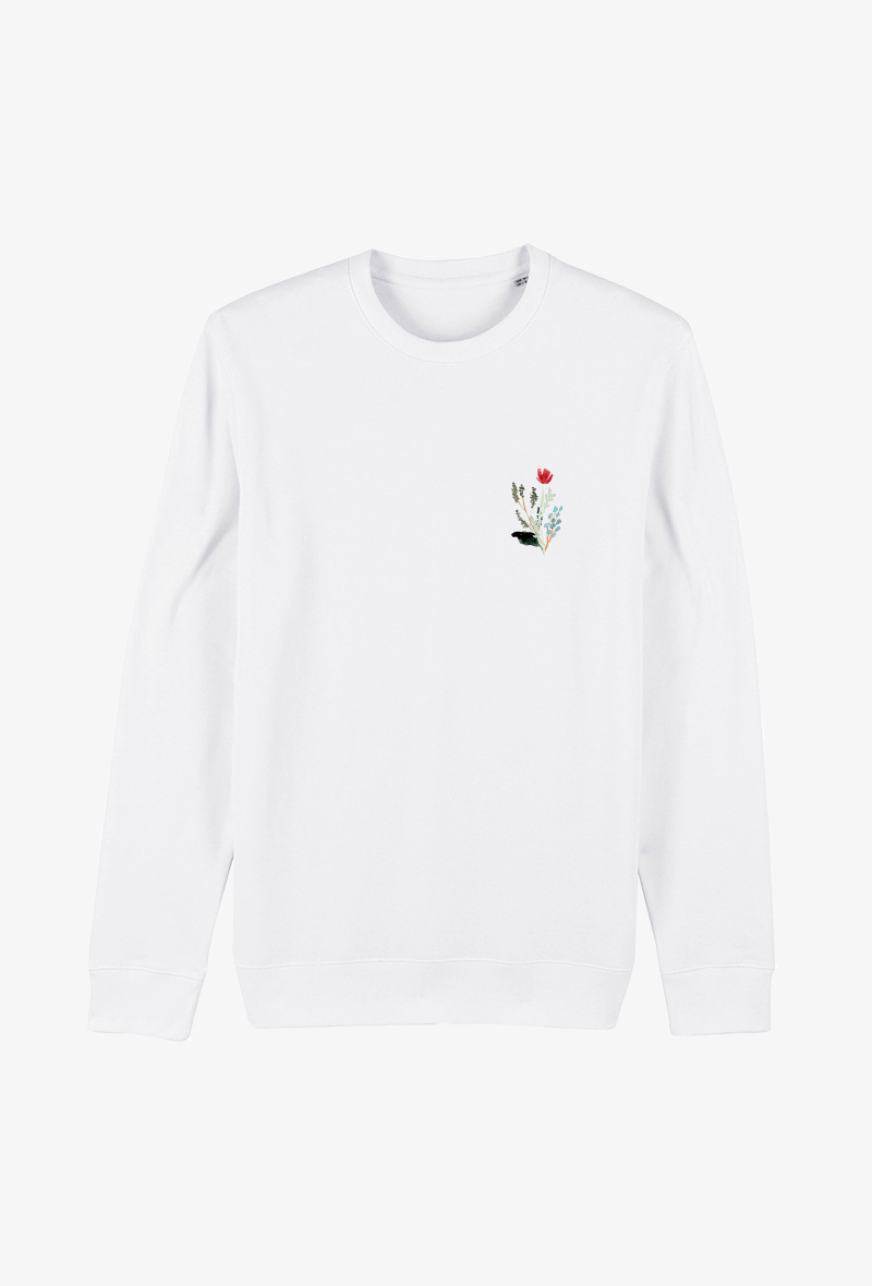 Wholesaler Kapsul - Sweat Adulte blanc - Heart flower