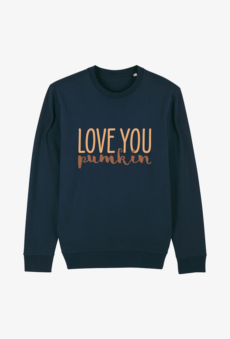 Grossiste Kapsul - Sweat Adulte marine - Love you pumpkin