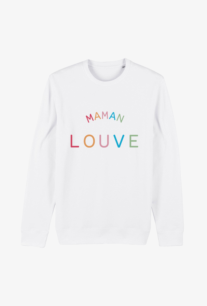 Grossiste Kapsul - Sweat Adulte blanc - Maman louve