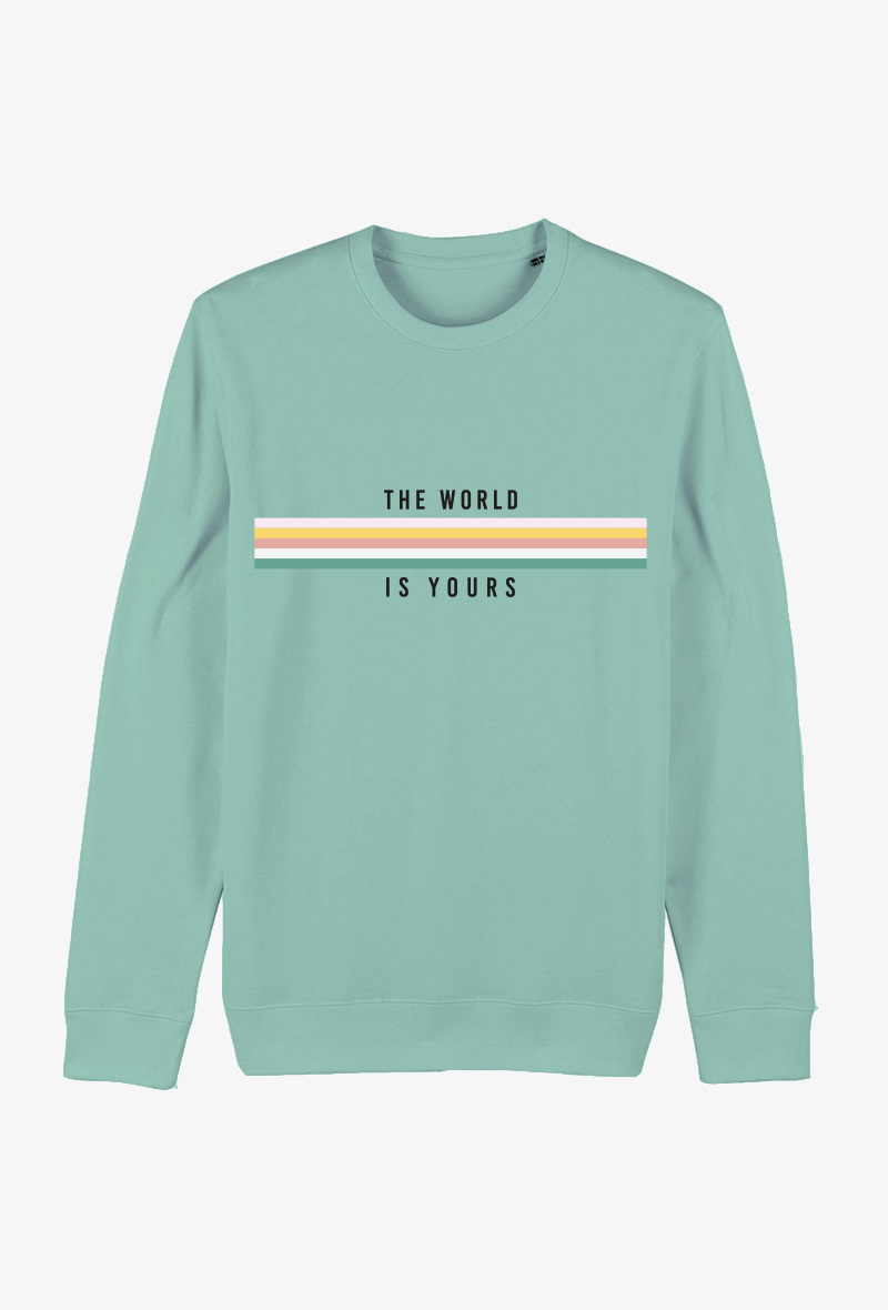 Wholesaler Kapsul - Sweat Adulte Vert d'eau COTON BIOLOGIQUE - The world is yours