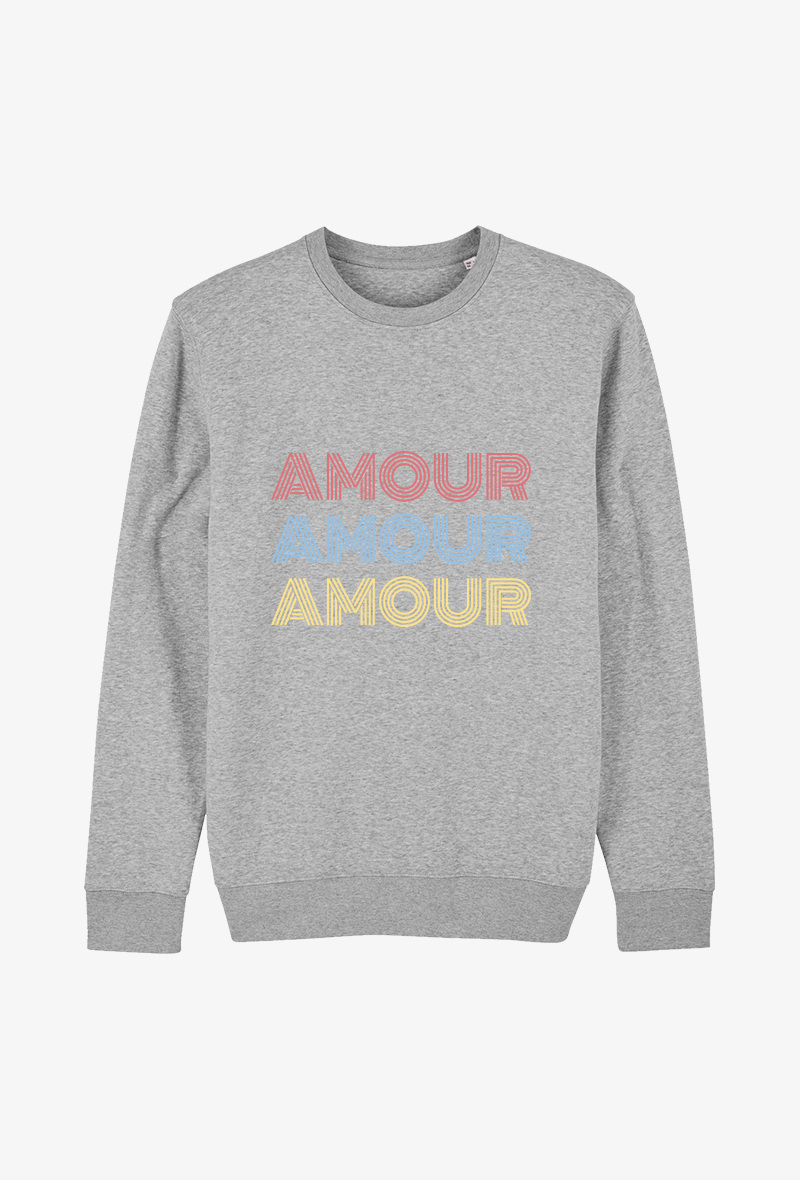 Wholesaler Kapsul - Sweat Adulte Gris - Amour amour amour