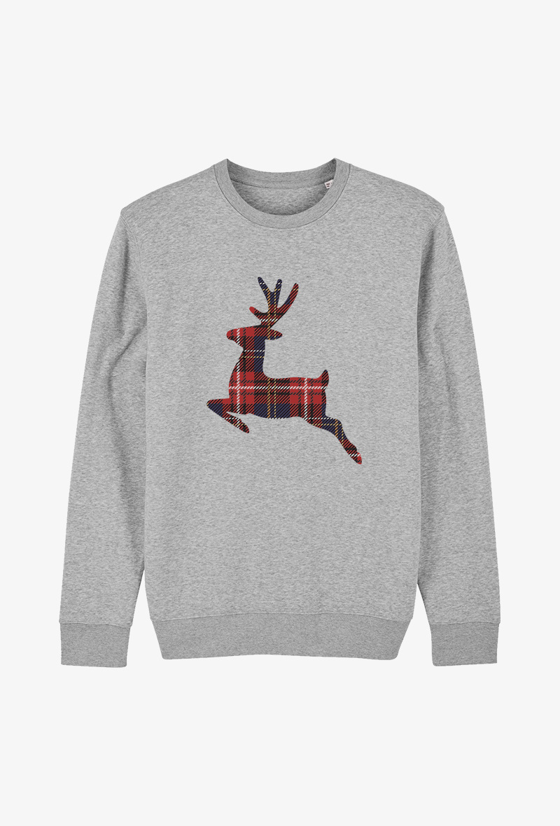 Wholesaler Kapsul - Sweat Adulte Gris - Renne Tartan