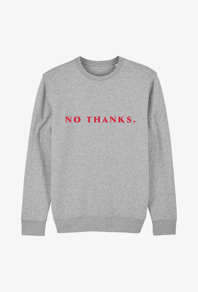Grossiste Kapsul - Sweat Adulte Gris - No thanks