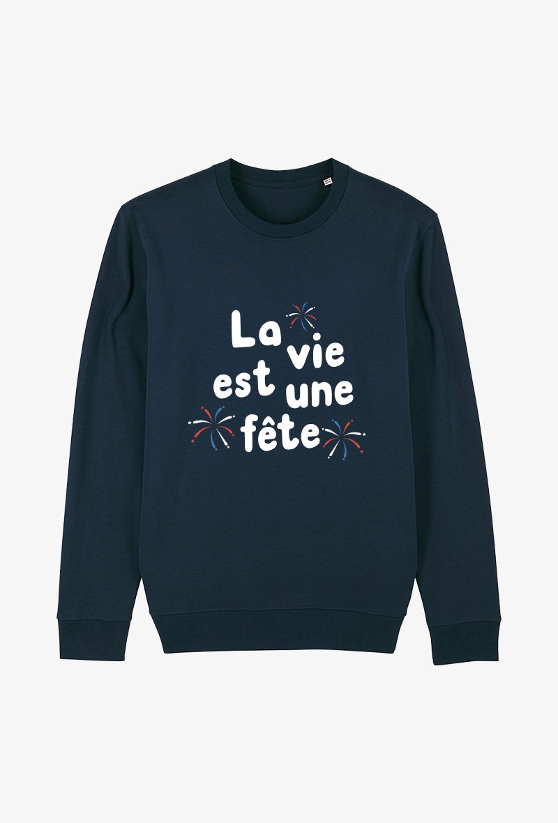 Wholesaler Kapsul - Sweat Adulte Marine - La vie est une fête