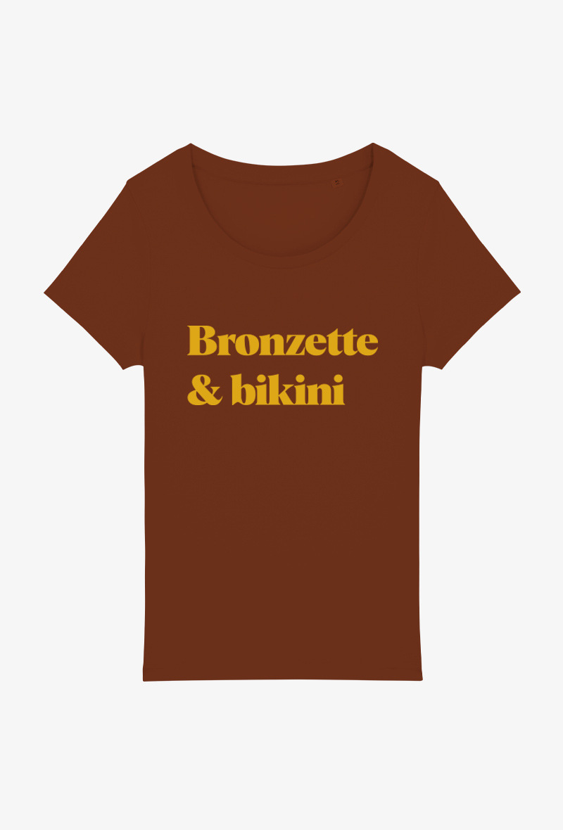Grossiste Kapsul - T-shirt adulte - Bronzette et bikini - terracotta