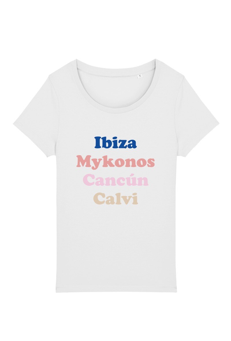 Grossiste Kapsul - T-shirt adulte Femme - Ibiza Mykonos
