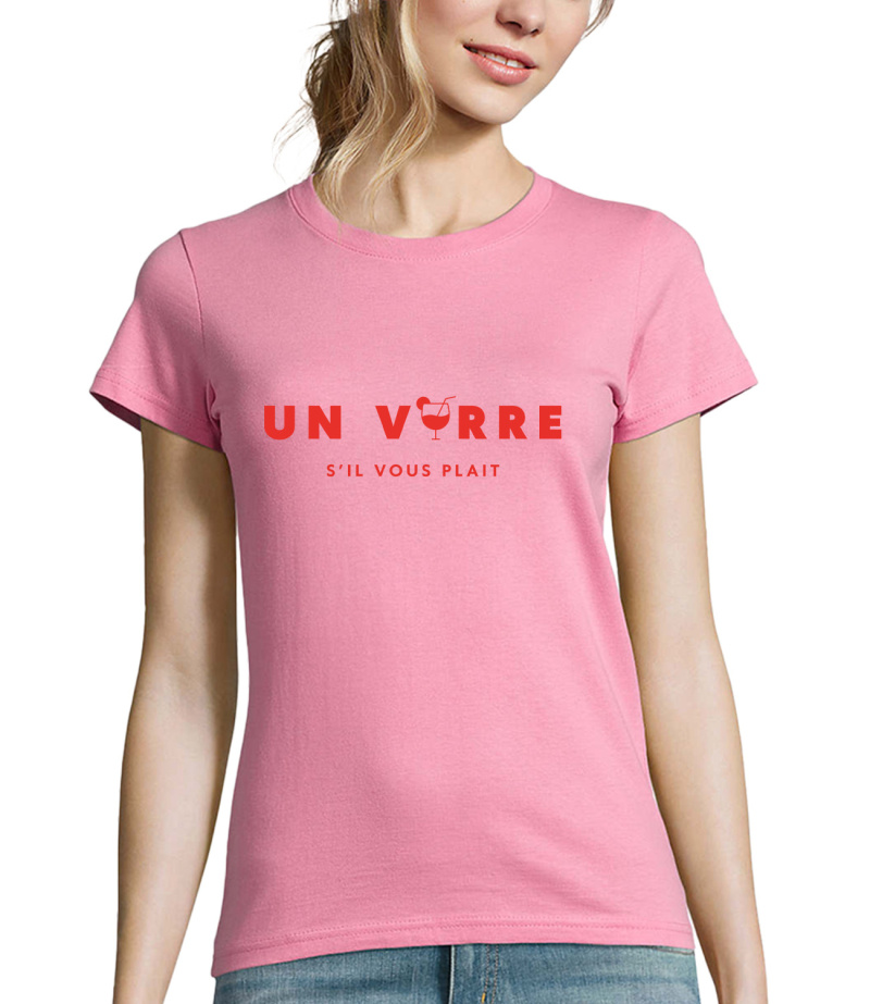 Grossiste Kapsul - T-shirt femme - Un verre s'il vous plaît