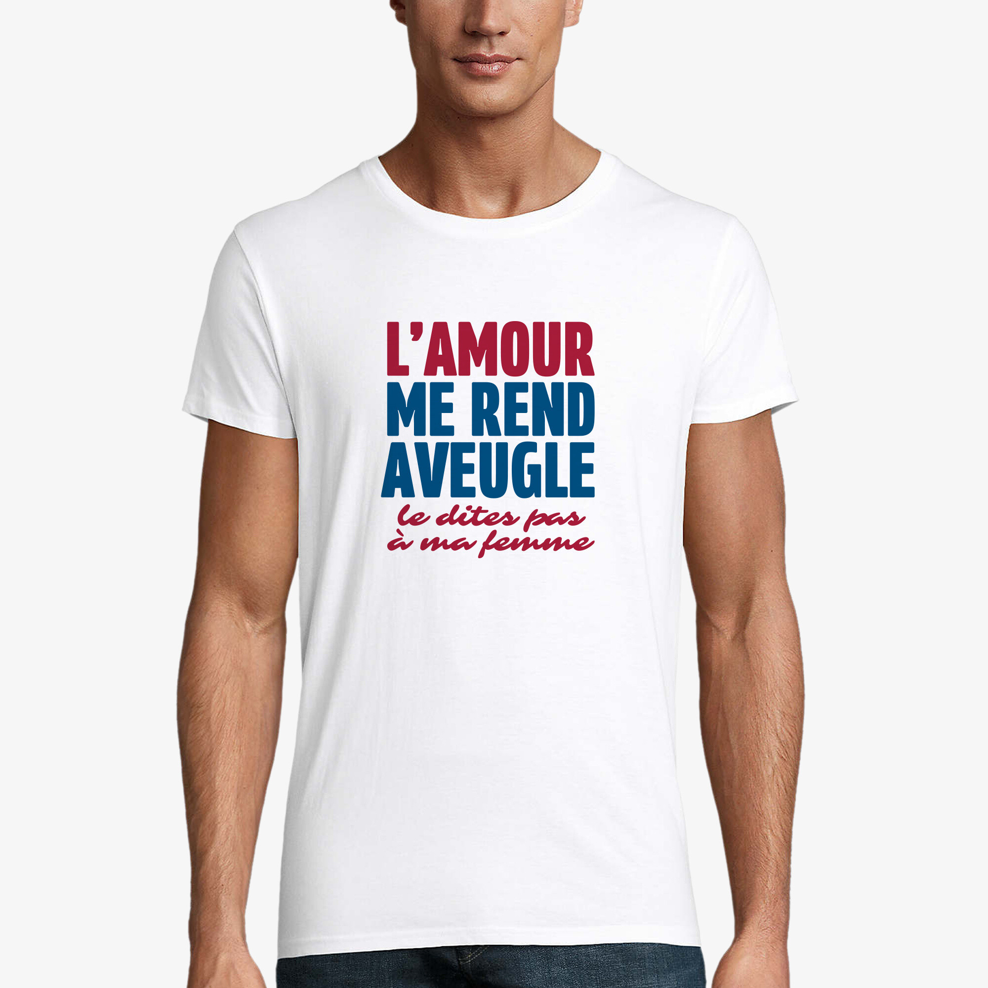 Grossiste Kapsul - T-shirt Homme - L'amour me rend aveugle