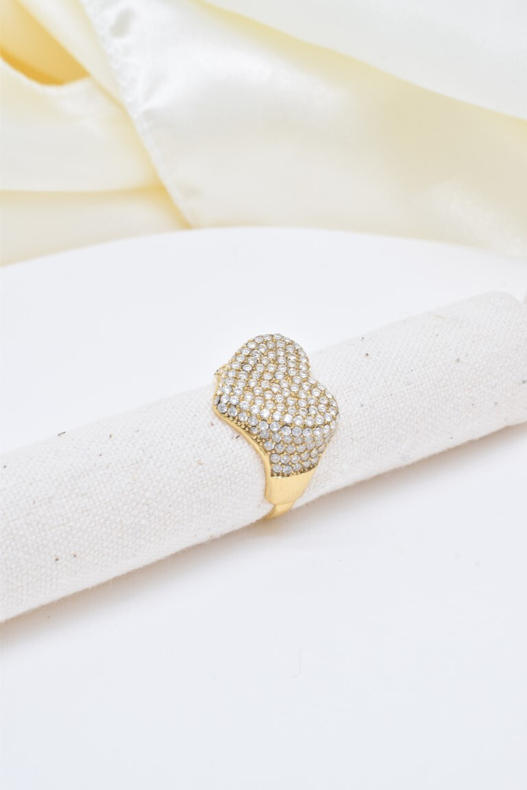 Wholesaler Kapyco - Adjustable zircon heart ring in stainless steel