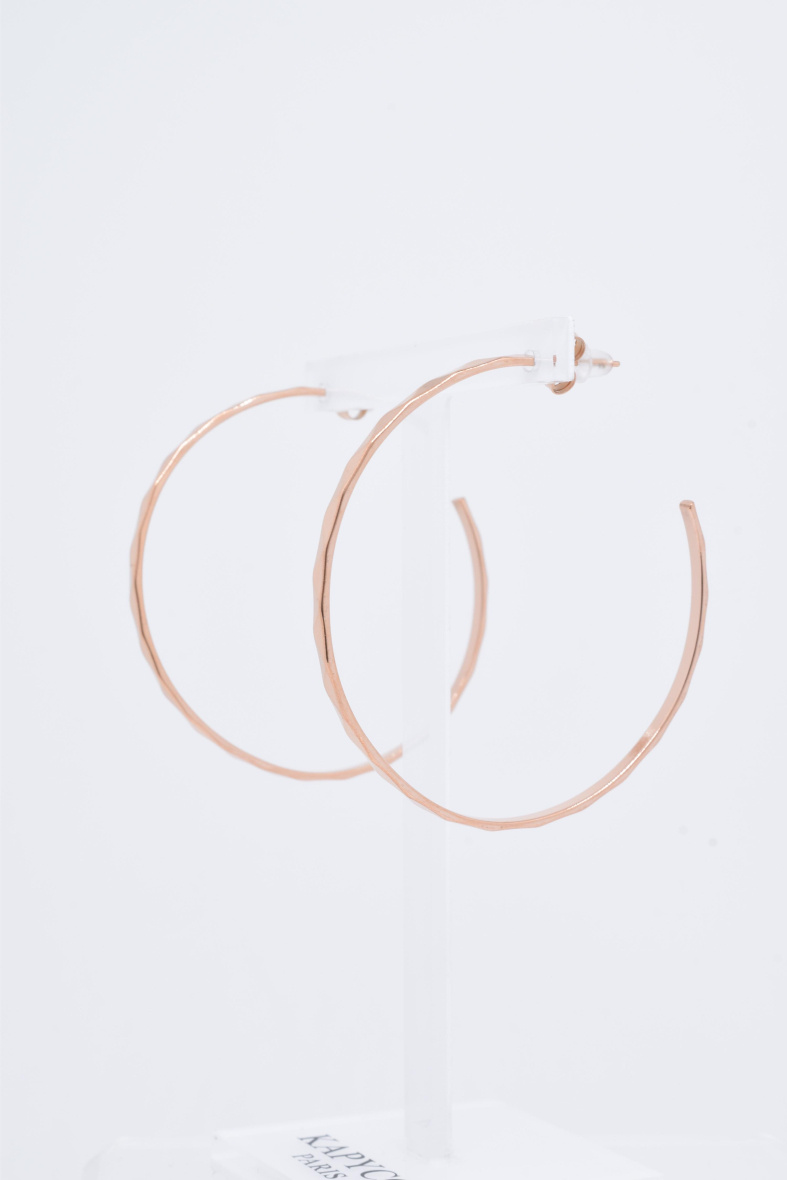Wholesaler Kapyco - FLAT STAINLESS STEEL HOOP EARRINGS