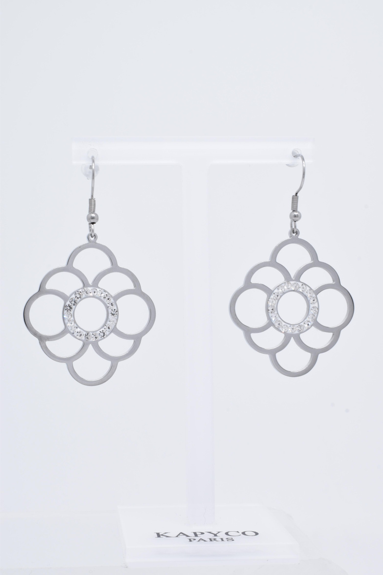 Großhändler Kapyco - Blumenohrringe aus Edelstahl