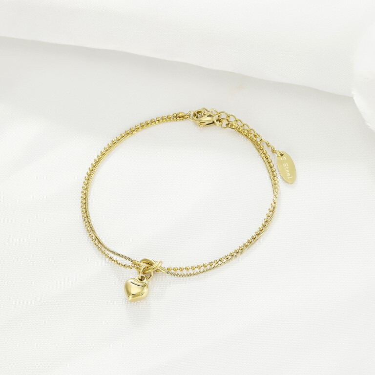 Wholesaler Kapyco - Stainless steel knot and heart bracelet