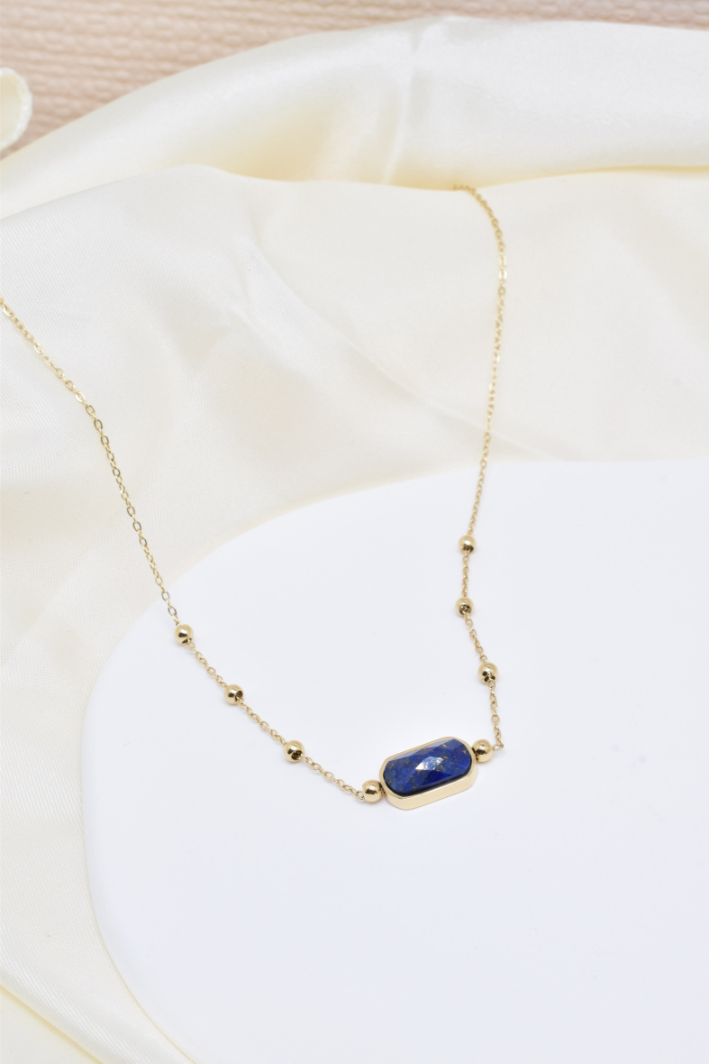 Wholesaler Kapyco - Stainless steel necklace with natural stones
