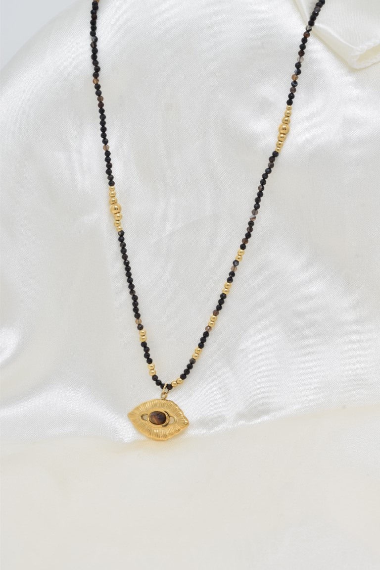 Wholesaler Kapyco - Natural stone necklace in stainless steel
