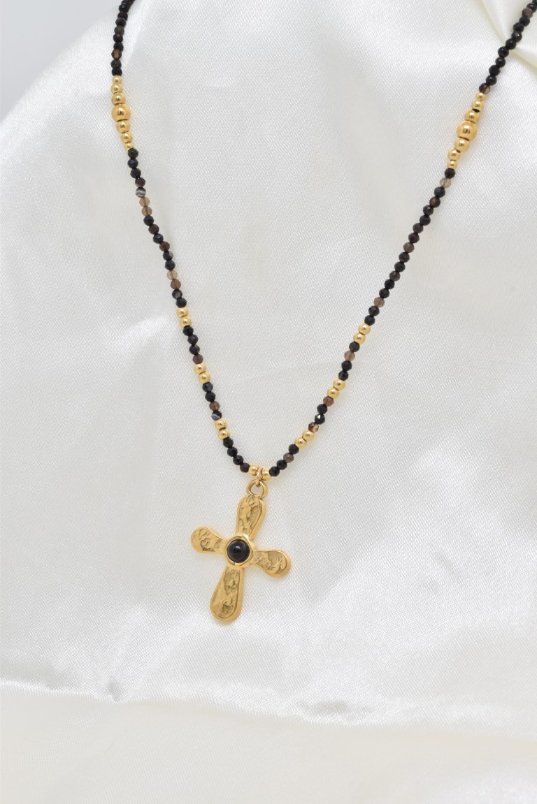 Wholesaler Kapyco - Natural stone necklace in stainless steel