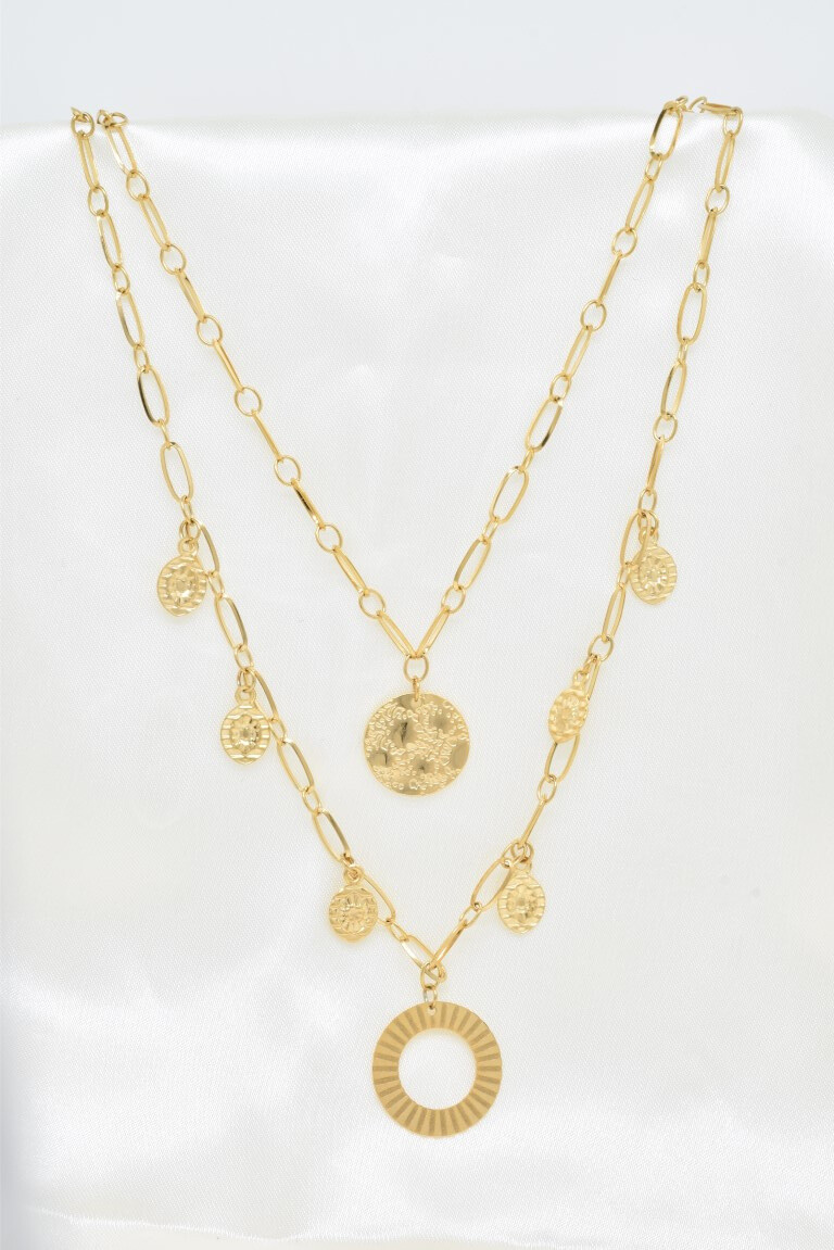 Grossiste Kapyco - Collier double rangs en acier inoxydable