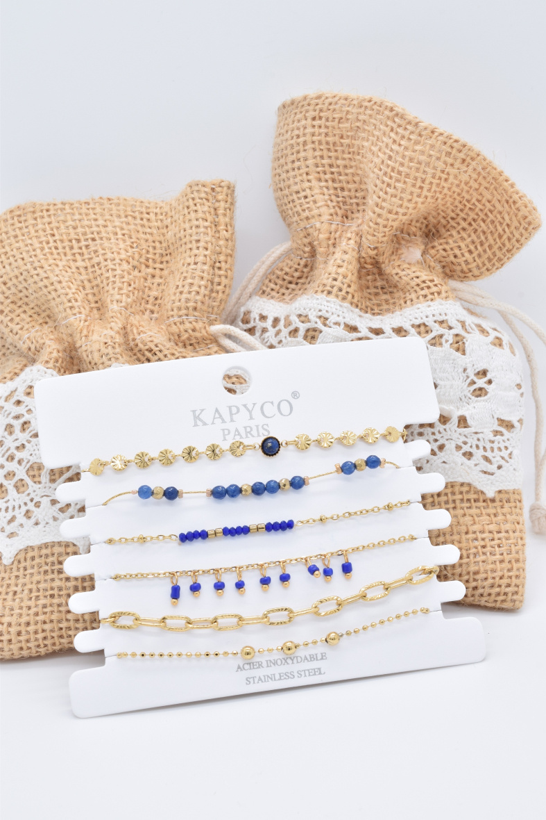 Mayorista Kapyco - PULSERA DE ACERO INOXIDABLE EN JUEGO DE 6