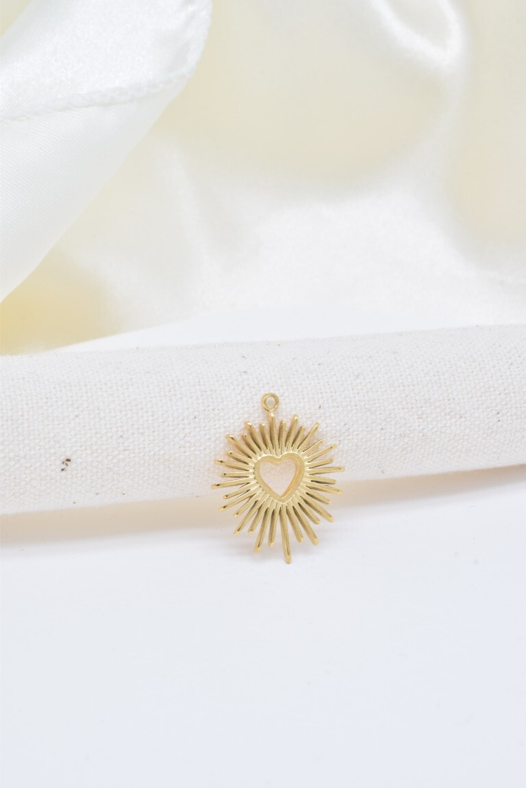 Grossiste Kapyco - Pendentif coeur en acier inoxydable doré