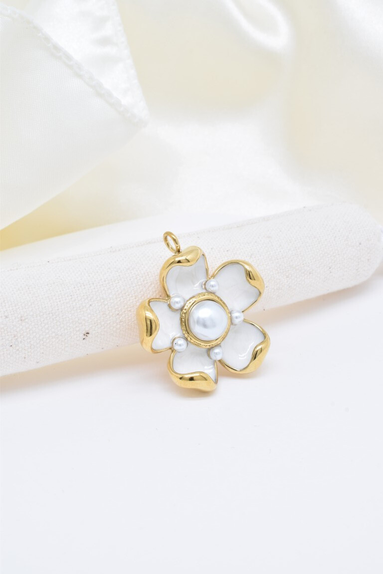 Grossiste Kapyco - Pendentif fleur en acier inoxydable