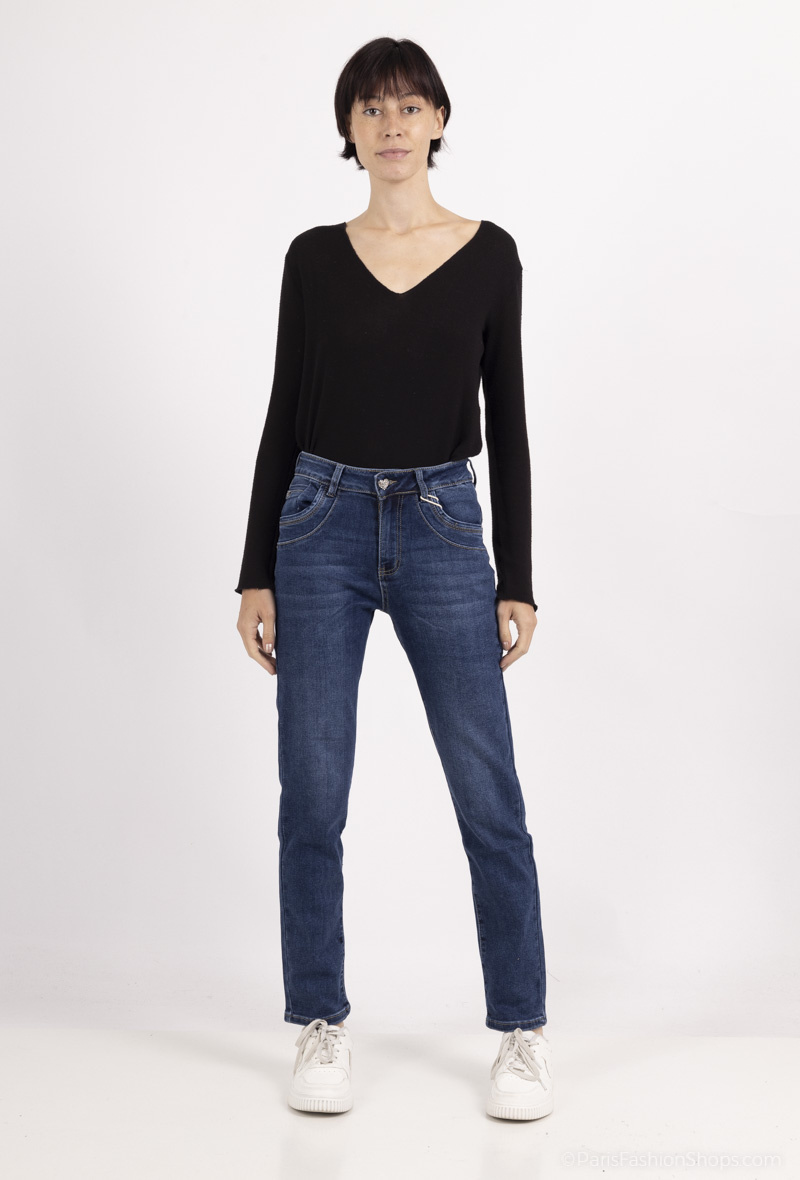 Wholesaler Karostar - high waist straight leg boyfriend jeans