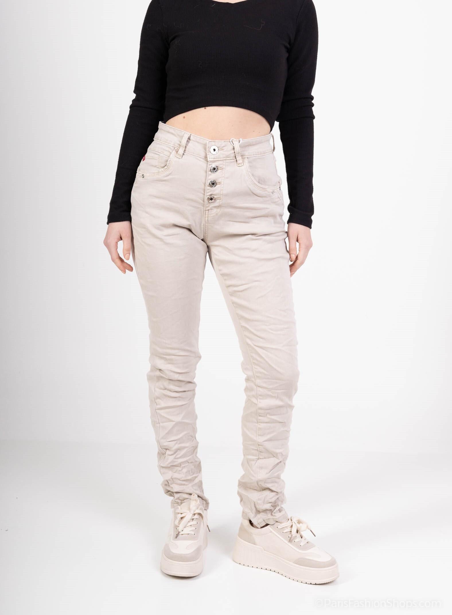 Wholesaler Karostar - BOYFRIEND SHAPED TROUSERS
