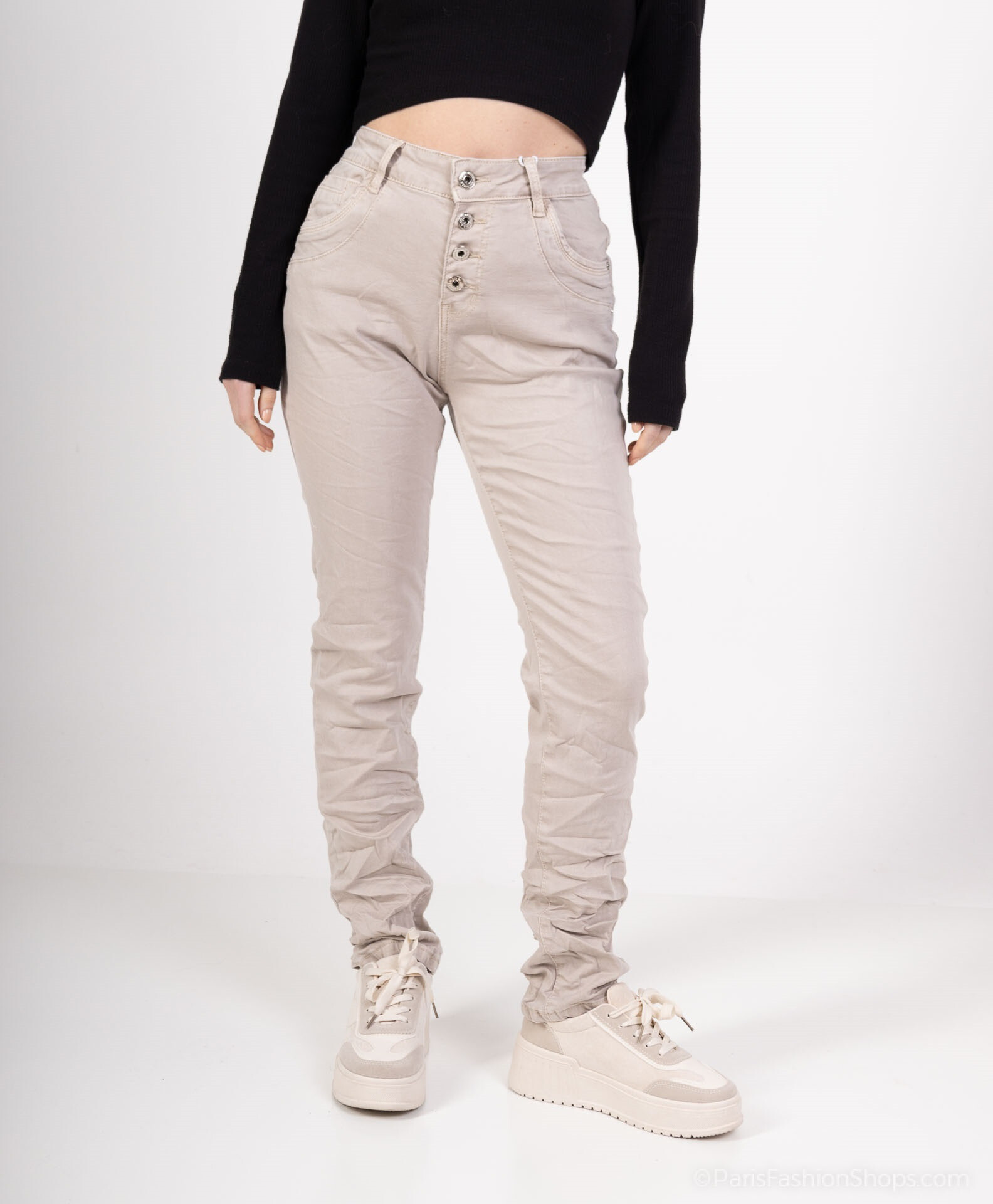 Wholesaler Karostar - BOYFRIEND SHAPED TROUSERS