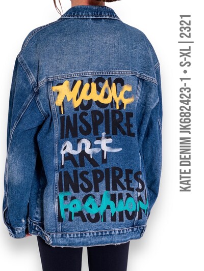 Grossiste KATE DENIM - Veste oversize, tag music Grossiste KATE DENIM - Veste oversize, tag music