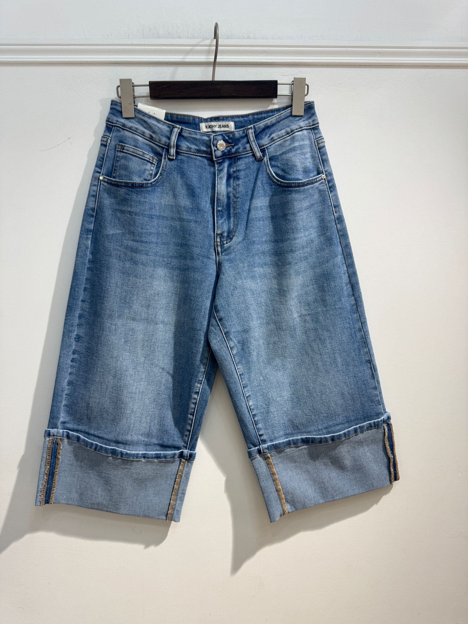 Wholesaler Kathy Jeans - Wide Leg Denim Bermuda Shorts