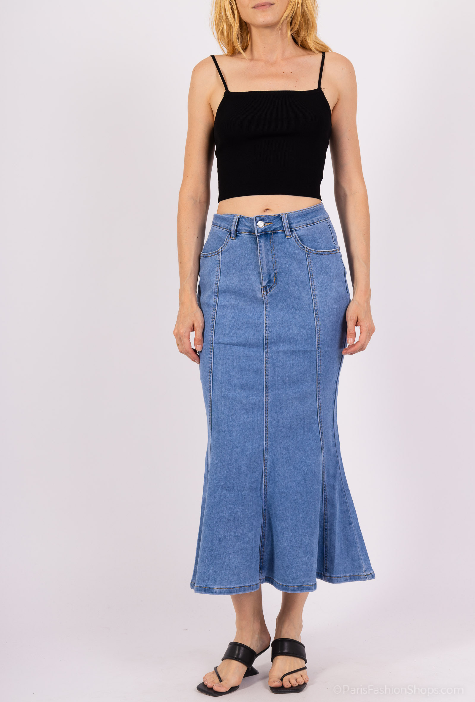 Mayorista Kathy Jeans - Falda de mezclilla de sirena de cintura alta