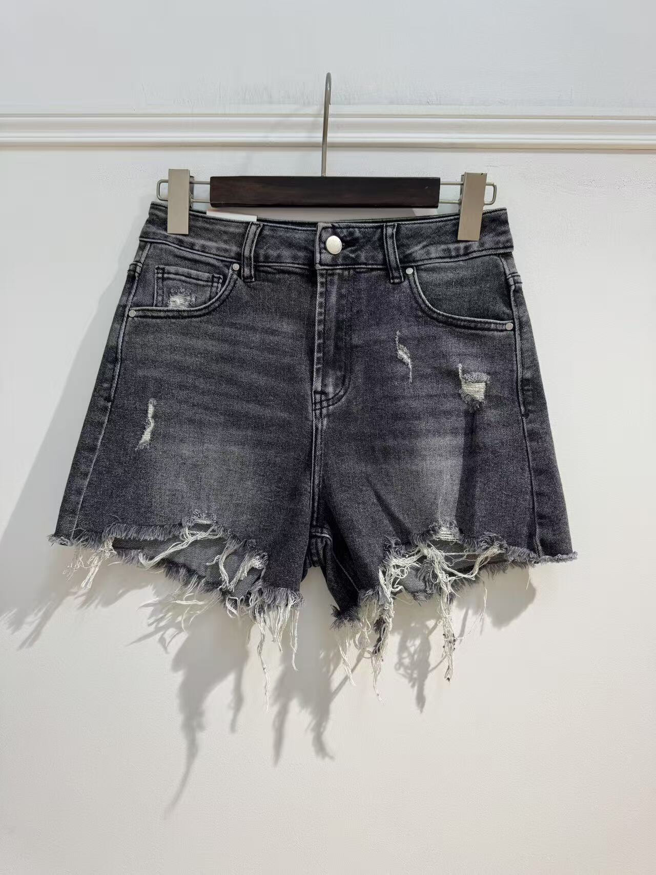 Wholesaler Kathy Jeans - Dark gray shorts torn