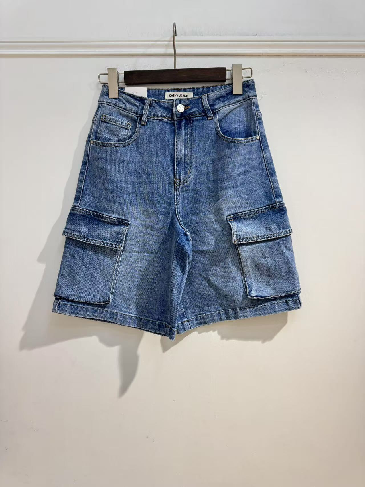 Grossiste Kathy Jeans - Short stretch Cargo délavé