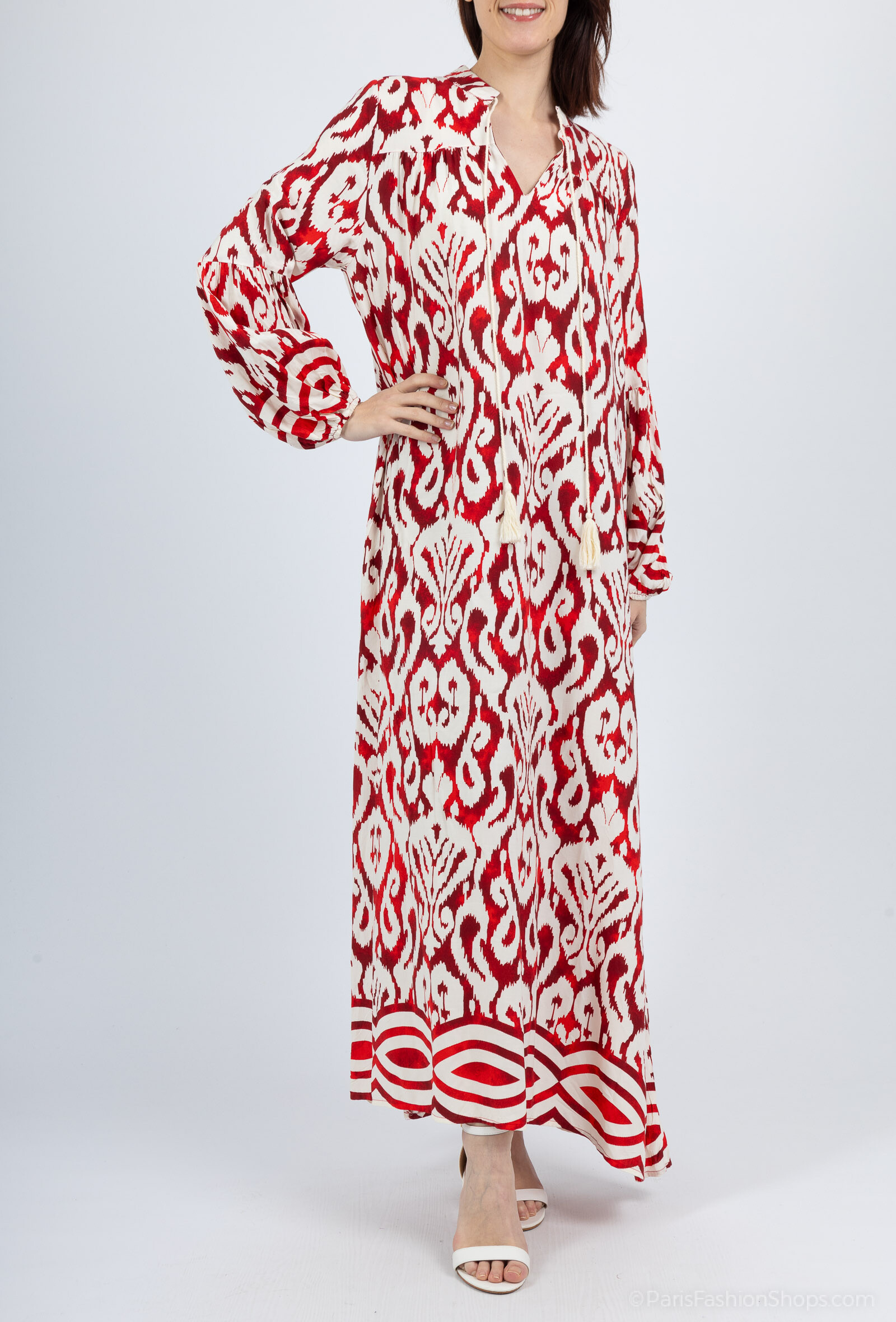 Wholesaler Kaylla - Bohemian long dress with an Ikat pattern