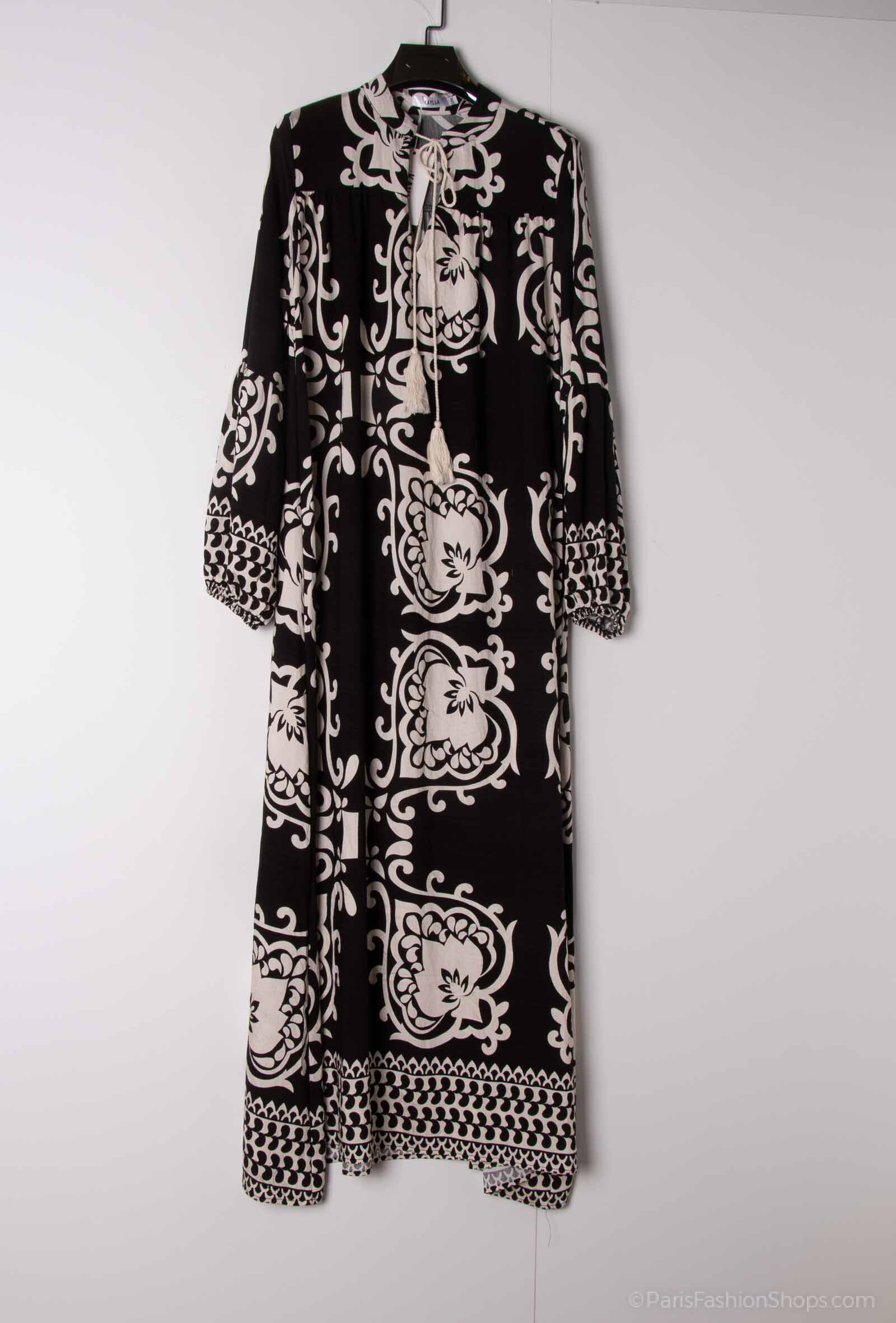Wholesaler Kaylla - Bohemian dress with geometric pattern