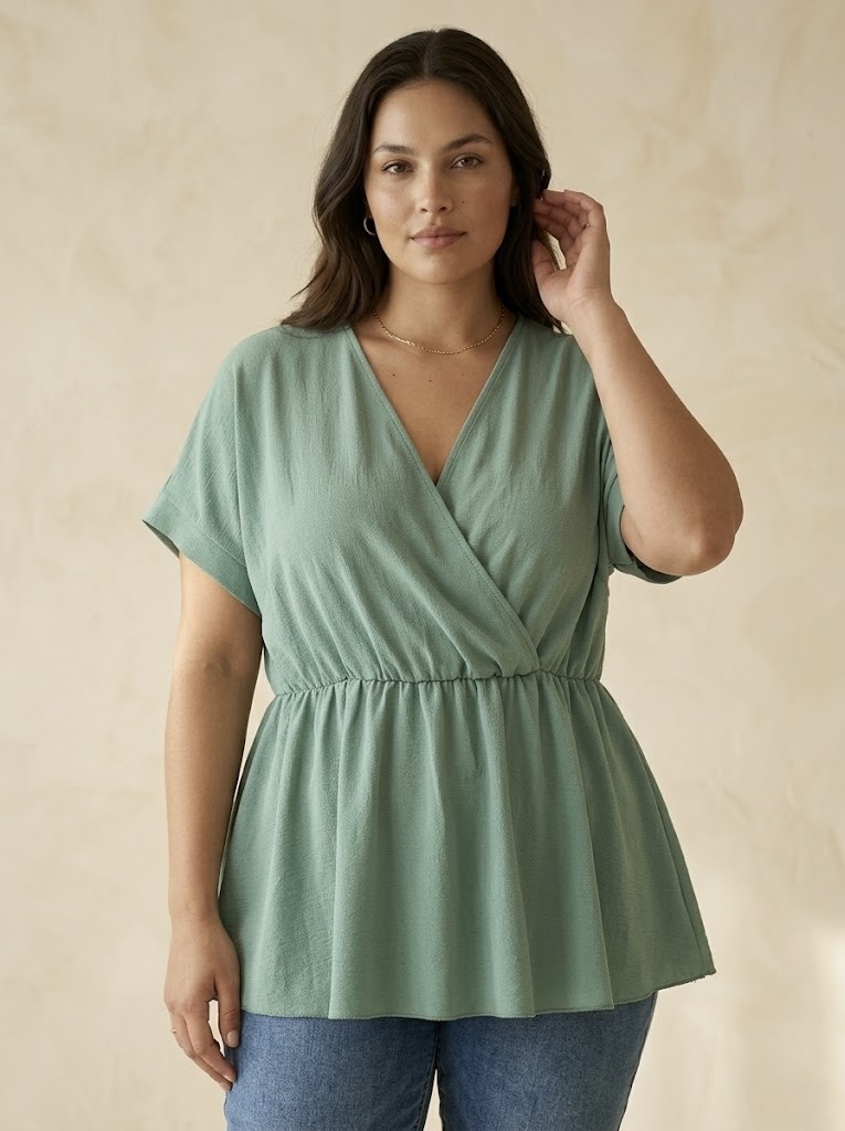 Grossista Kazaka - Blusa incrociata a maniche corte