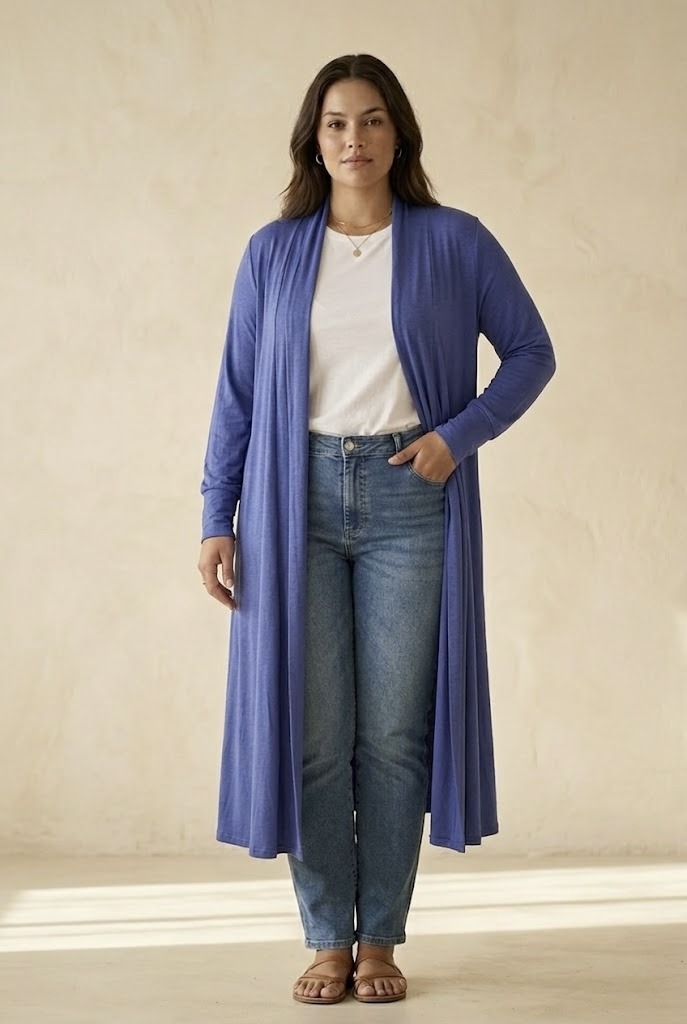 Grossista Kazaka - Cardigan lungo con maniche lunghe