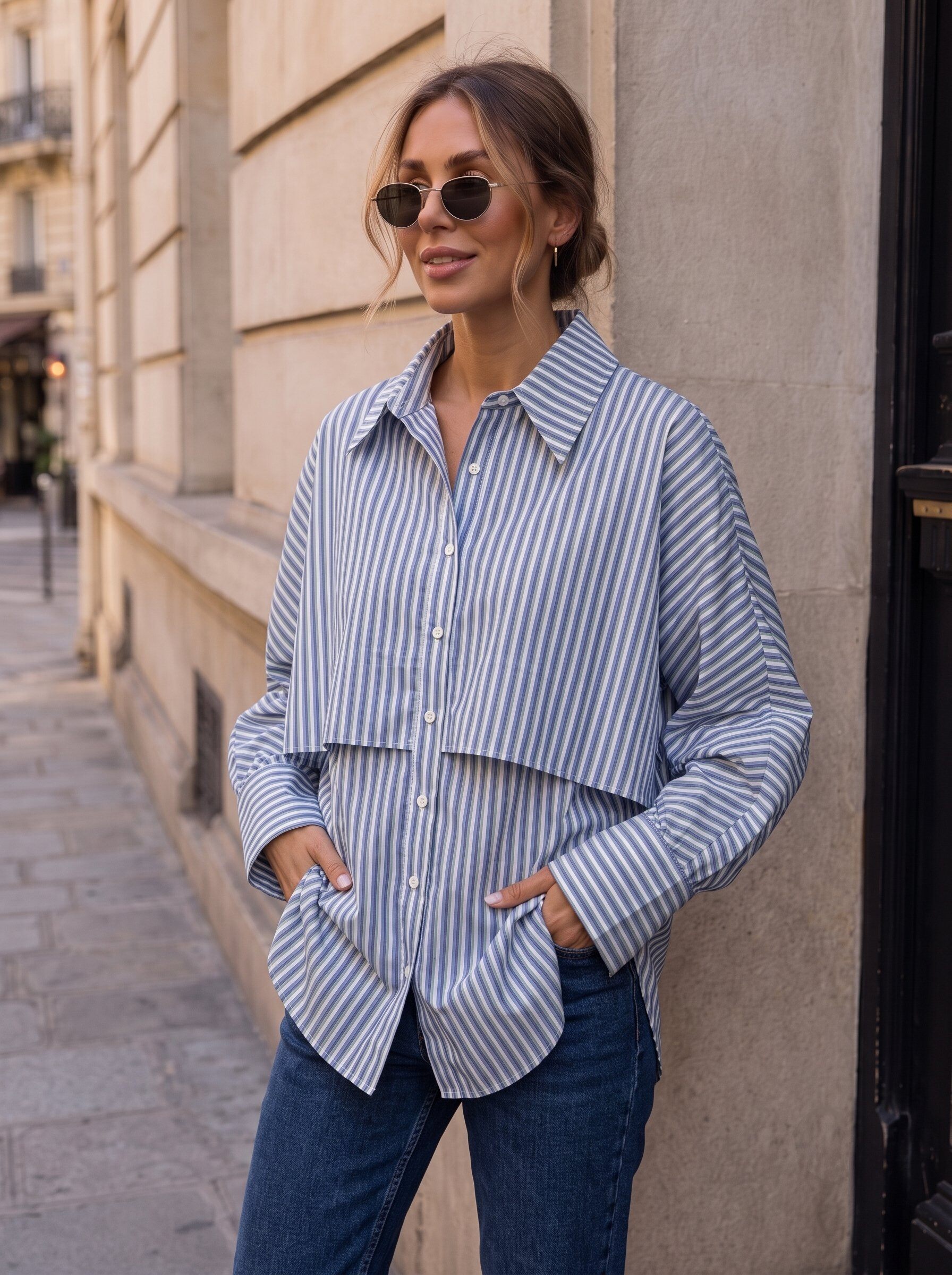 Grossiste KELIE - Chemise 100% coton double couche