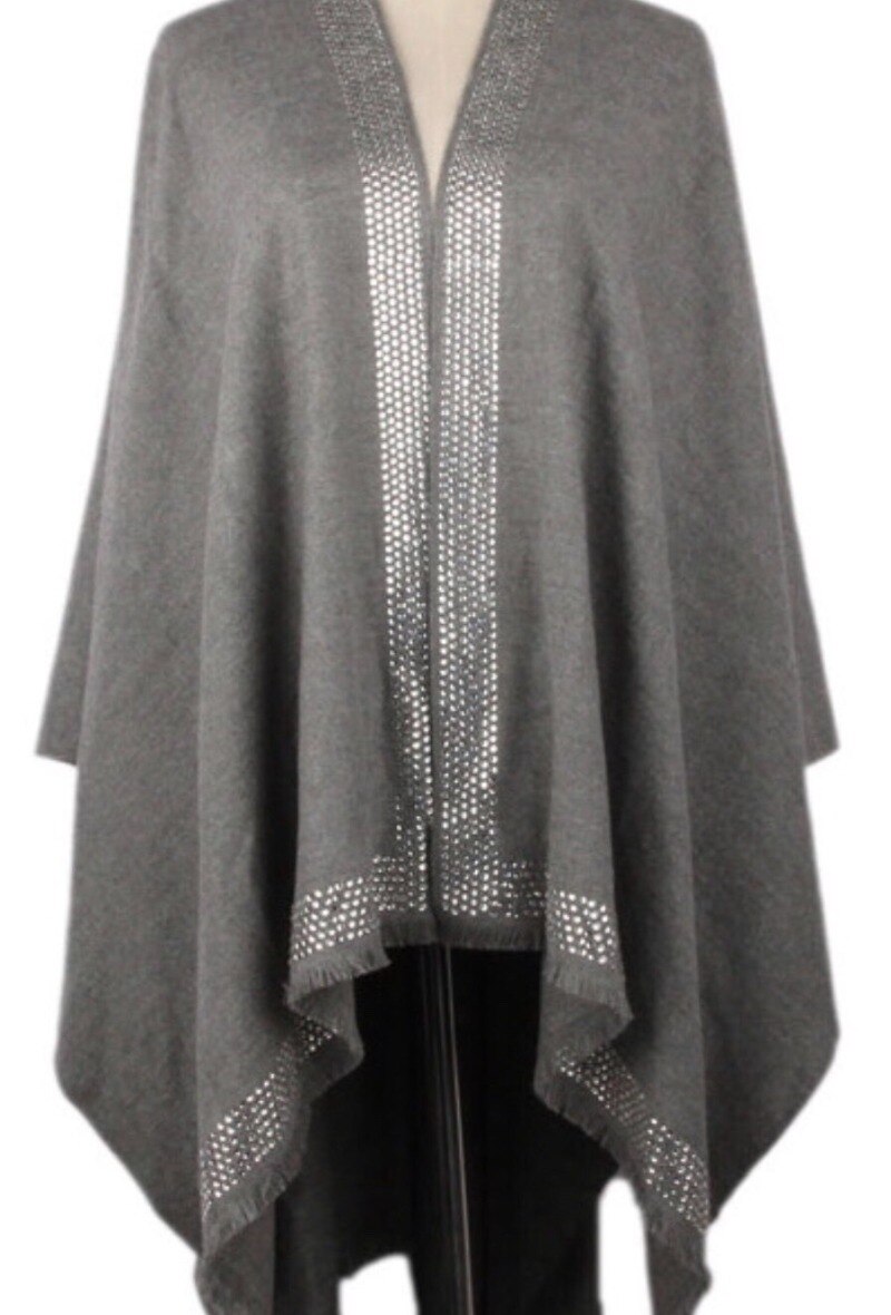 Wholesaler Ki&Love - Poncho with embellished border