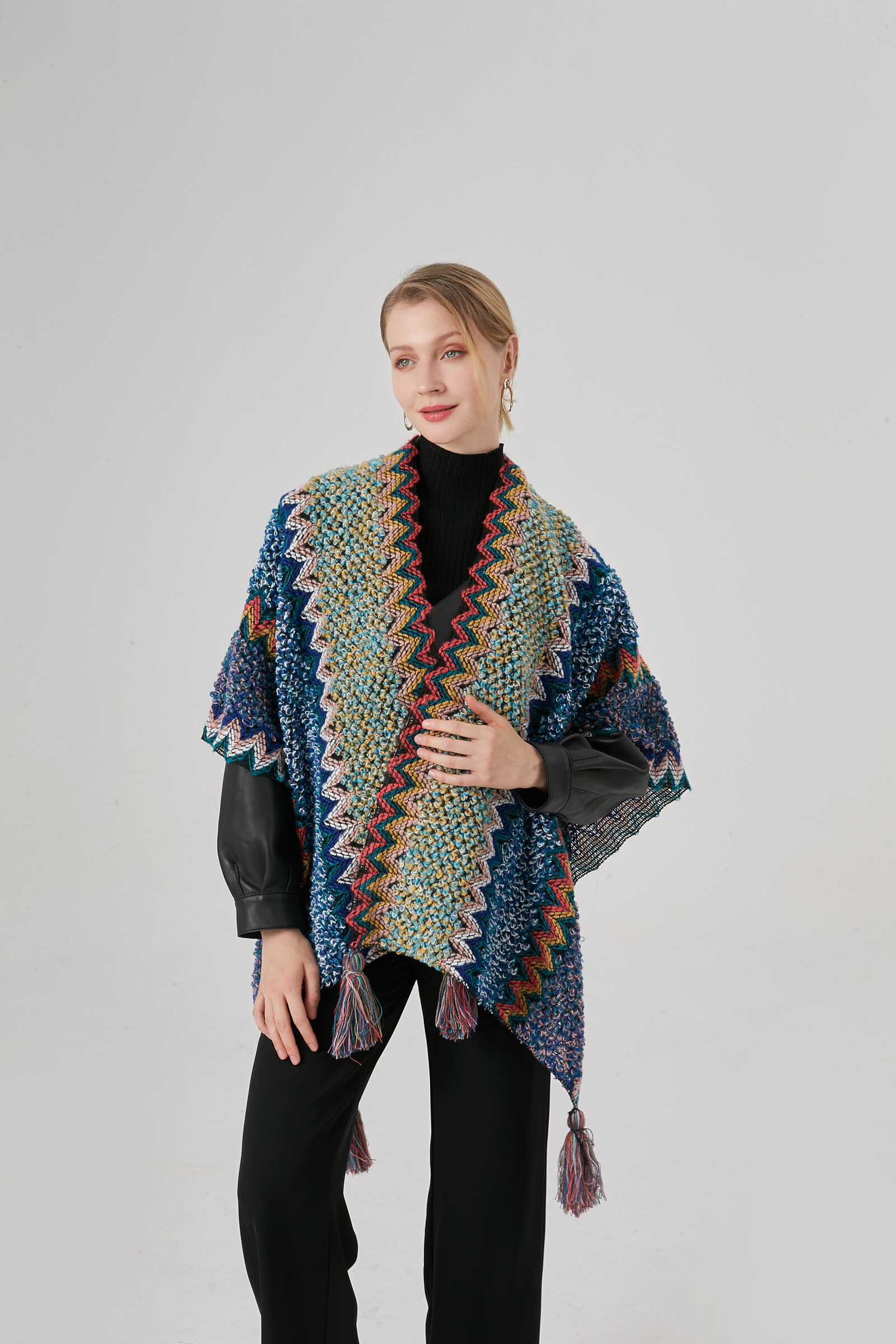 Grossista Ki&Love - Poncho multicolore