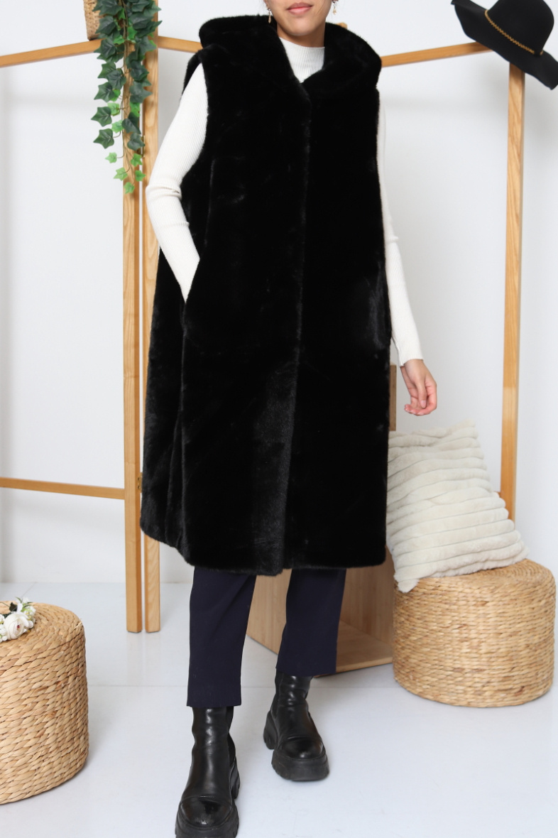 Wholesaler Ki&Love - Sleeveless faux fur coat