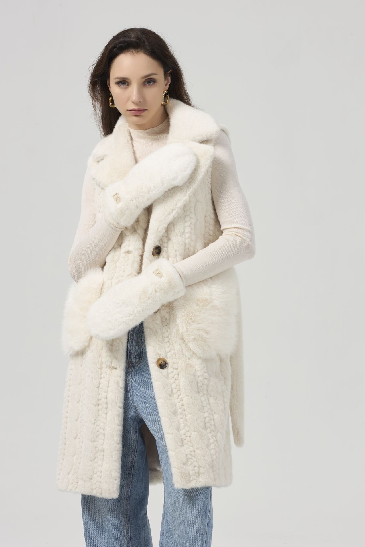 Wholesaler Ki&Love - Sleeveless faux fur coat