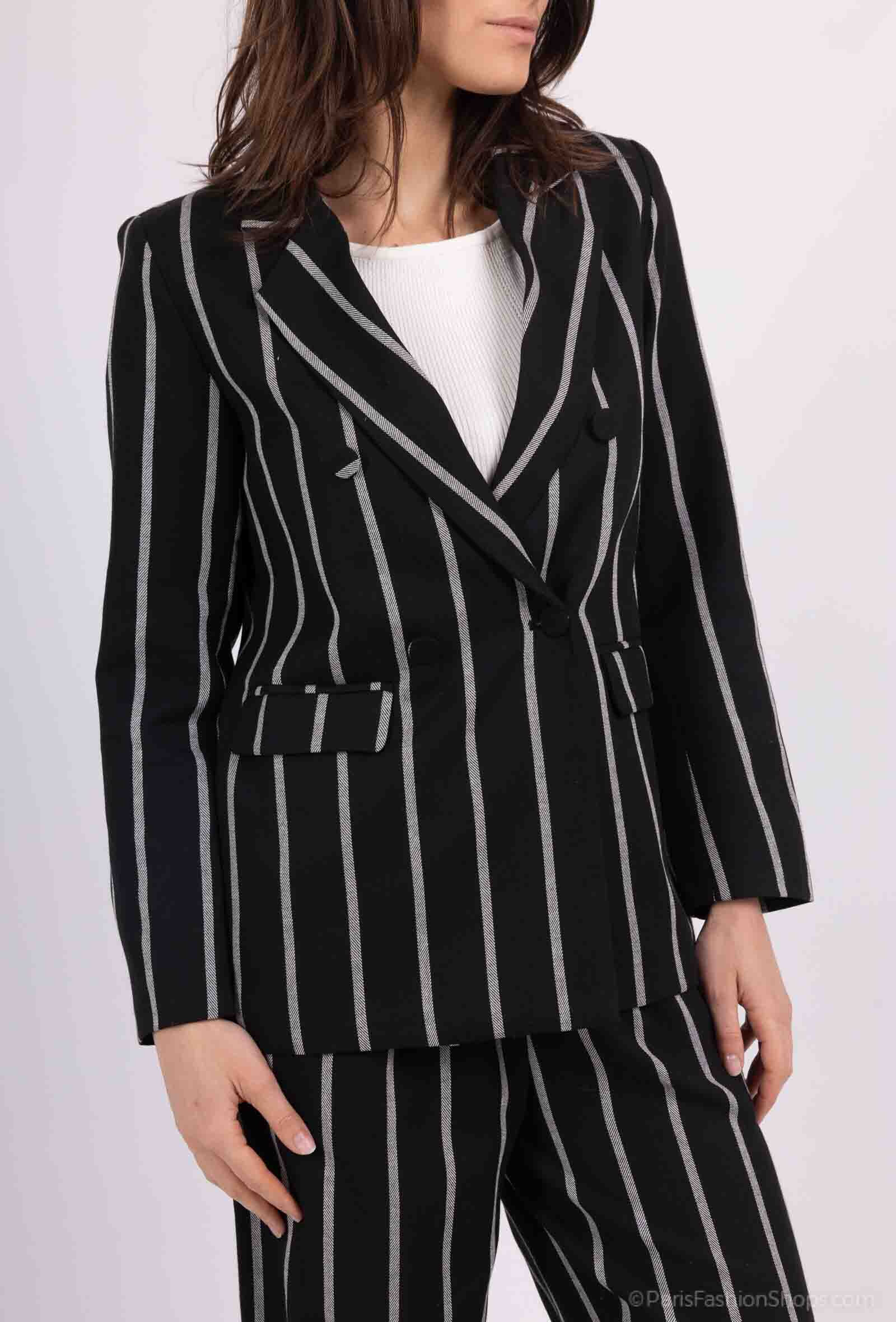 Grossista Kichic - Blazer in tessuto a strisce