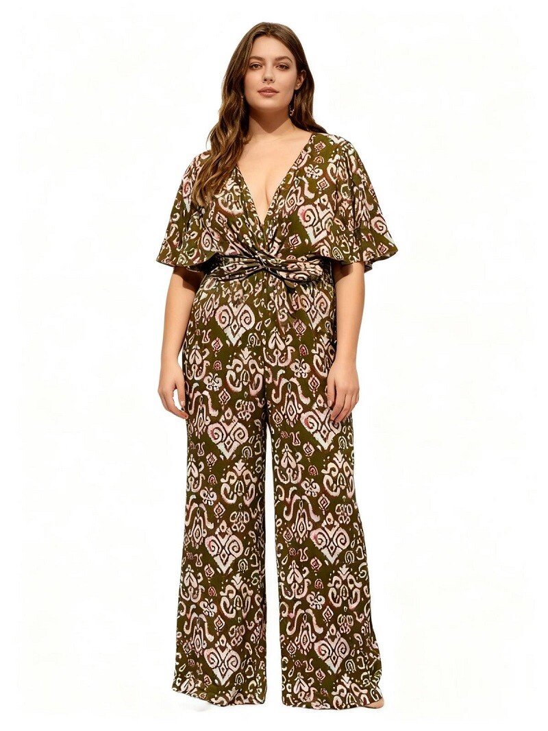 Combinaison géométrique printanière pour femme, en polyester souple (95%) et élasthanne (5%), idéale pour la saison chaude, importée de Chine.