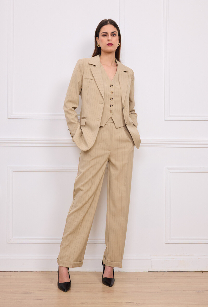 Blazer striped fabric jacket + striped fabric pants