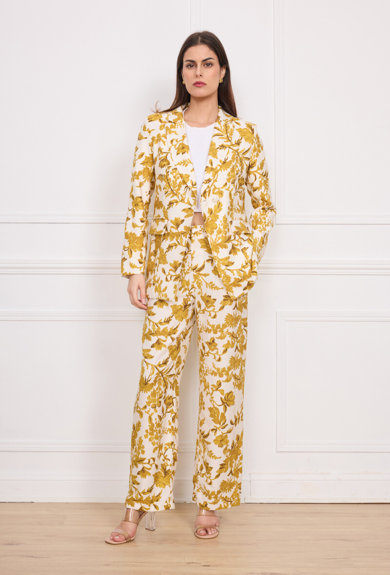 Women's spring/summer suit in viscose and polyamide, trendy print for elegance on any occasion, made in China.