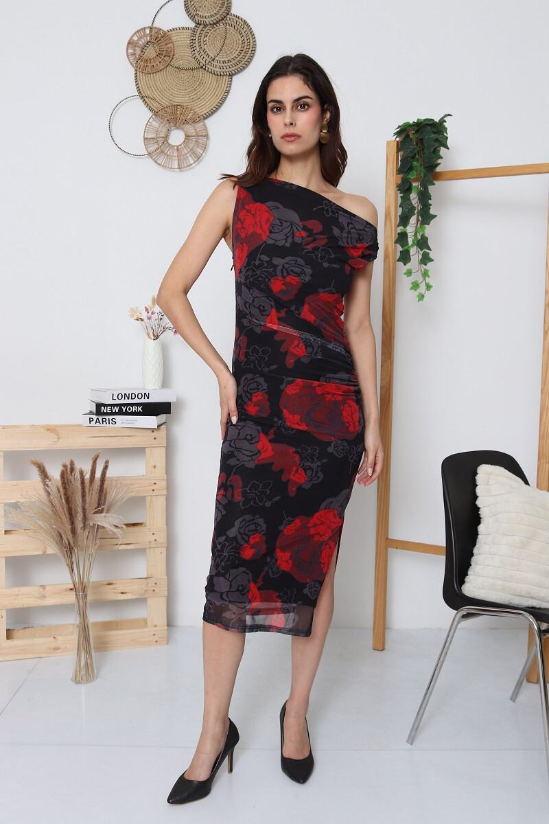 Wholesaler Kichic - Printed mesh dress