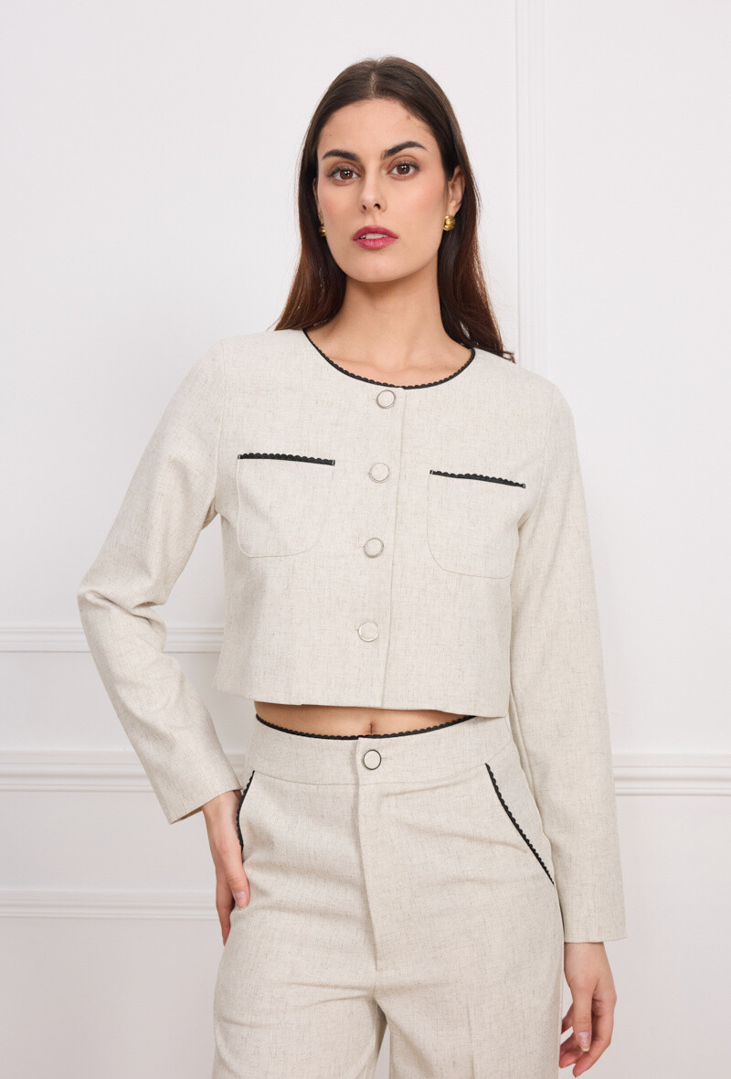 Mayorista Kichic - Chaqueta corta decorada con lisérais